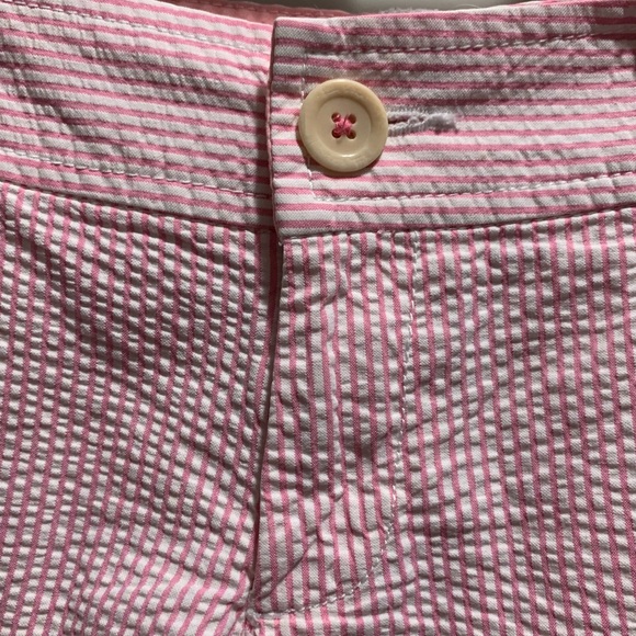 Lilly Pulitzer Pink & White Stripe Buttercup Shorts in Fancy Seersucker - Picture 3 of 6
